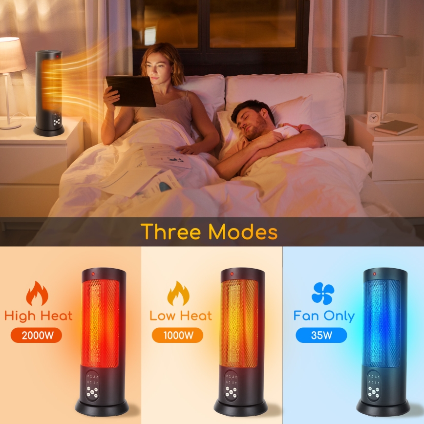 Aigostar - Elektrischer Heizlüfter 1500W/230V + Fernbedienung