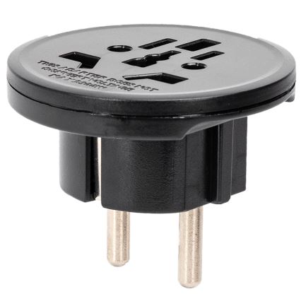 Aigostar - EU-Reiseadapter, schwarz