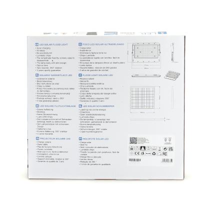 Aigostar - Proiettore solare dimmerabile a LED/200W/3,2V IP65 20000 mAh + telecomando