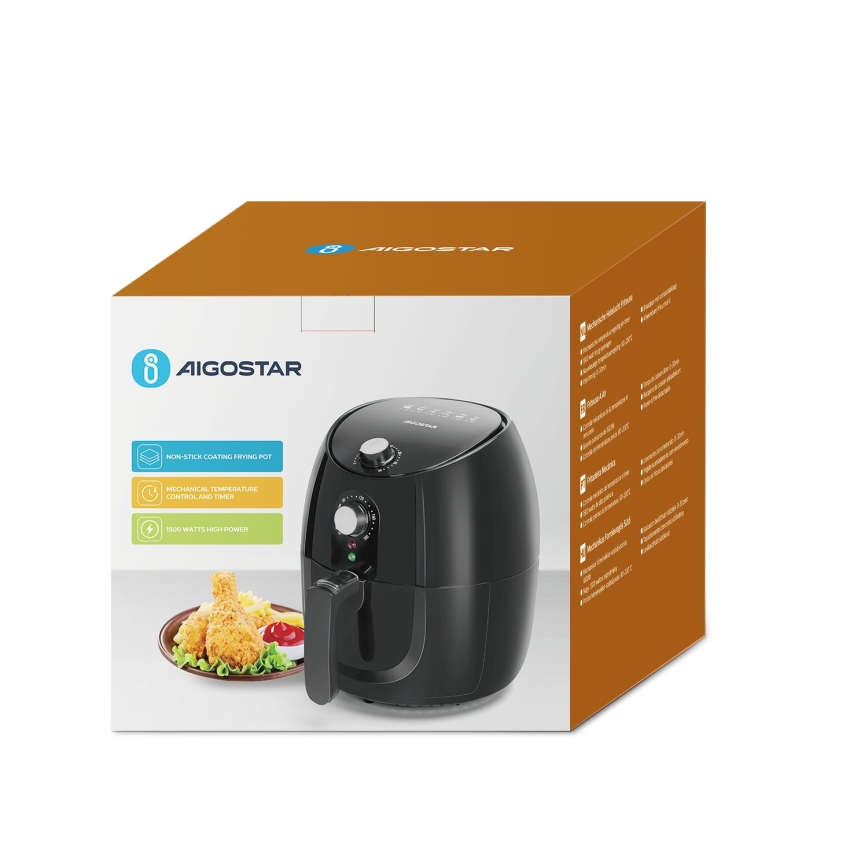 Aigostar - Friggitrice a d'aria 1500W/230V 3,5l nero