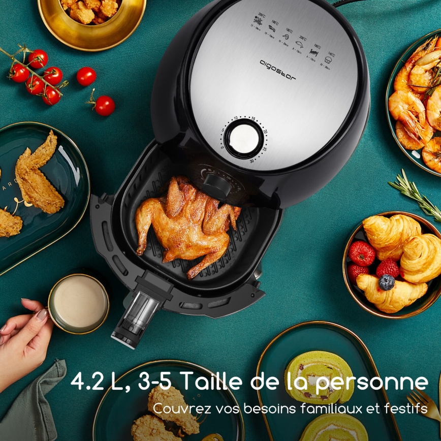 Aigostar - Friggitrice a d'aria 1500W/230V 3,5l nero