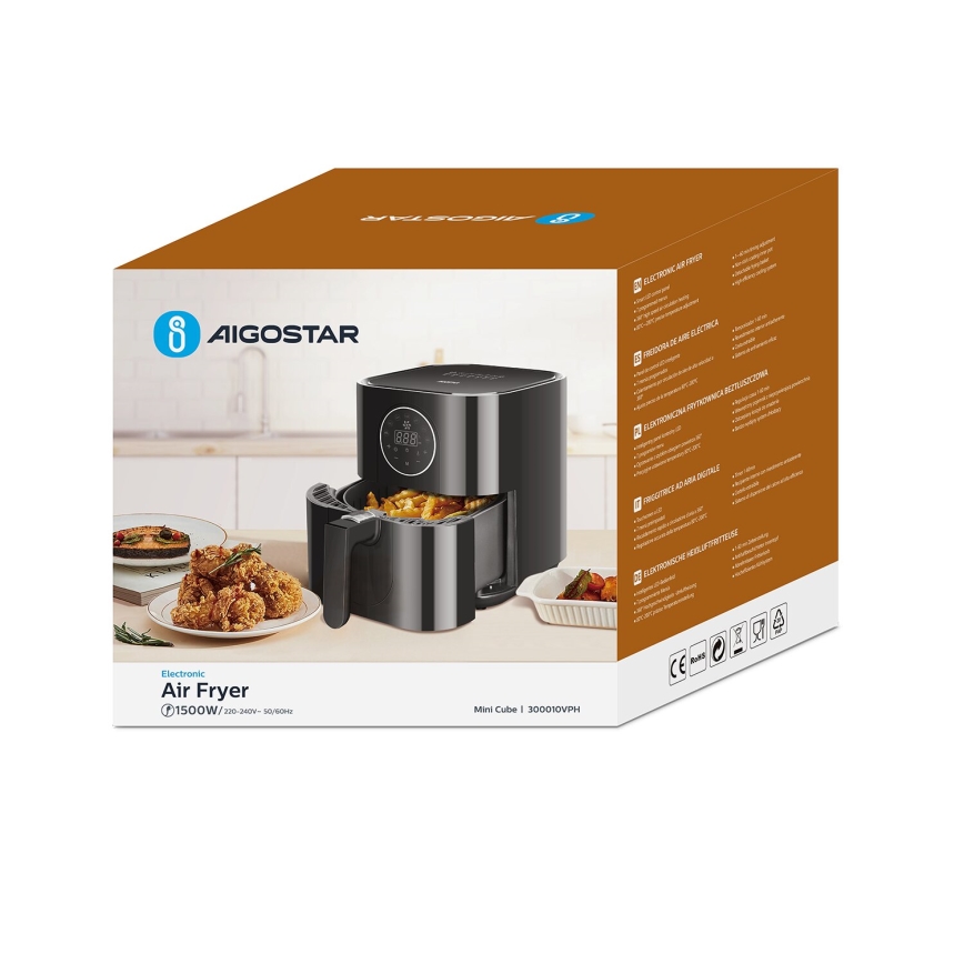 Aigostar - Friggitrice a d'aria 1500W/230V 3,5l nero