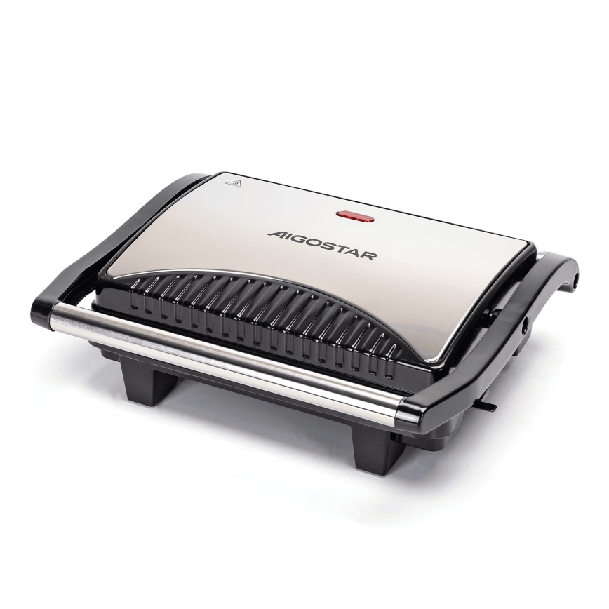 Aigostar - Griglia a contatto 1000W/230V nero/cromo opaco