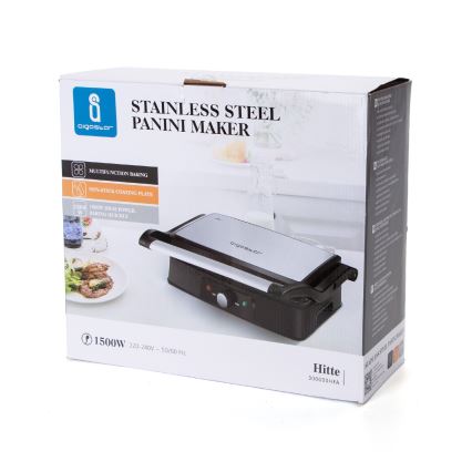 Aigostar - Griglia a contatto 1500W/230V cromo opaco/nero