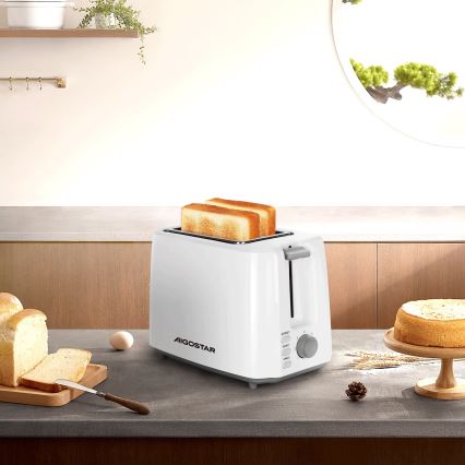 Aigostar - Grille-pain à deux compartiments 750W/230V blanc