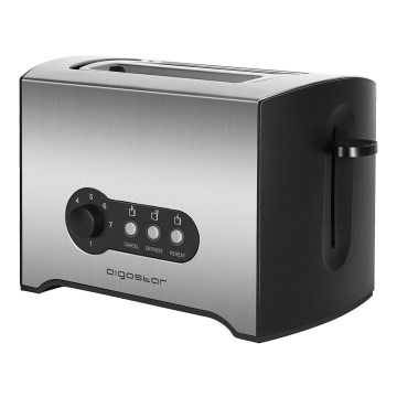Aigostar - Grille-pain à deux compartiments 900W/230V chrome mat