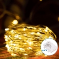 Aigostar -Guirlande de Noël extérieure 150xLED/8 fonctions 3xAA 15,3m IP44 blanc chaud