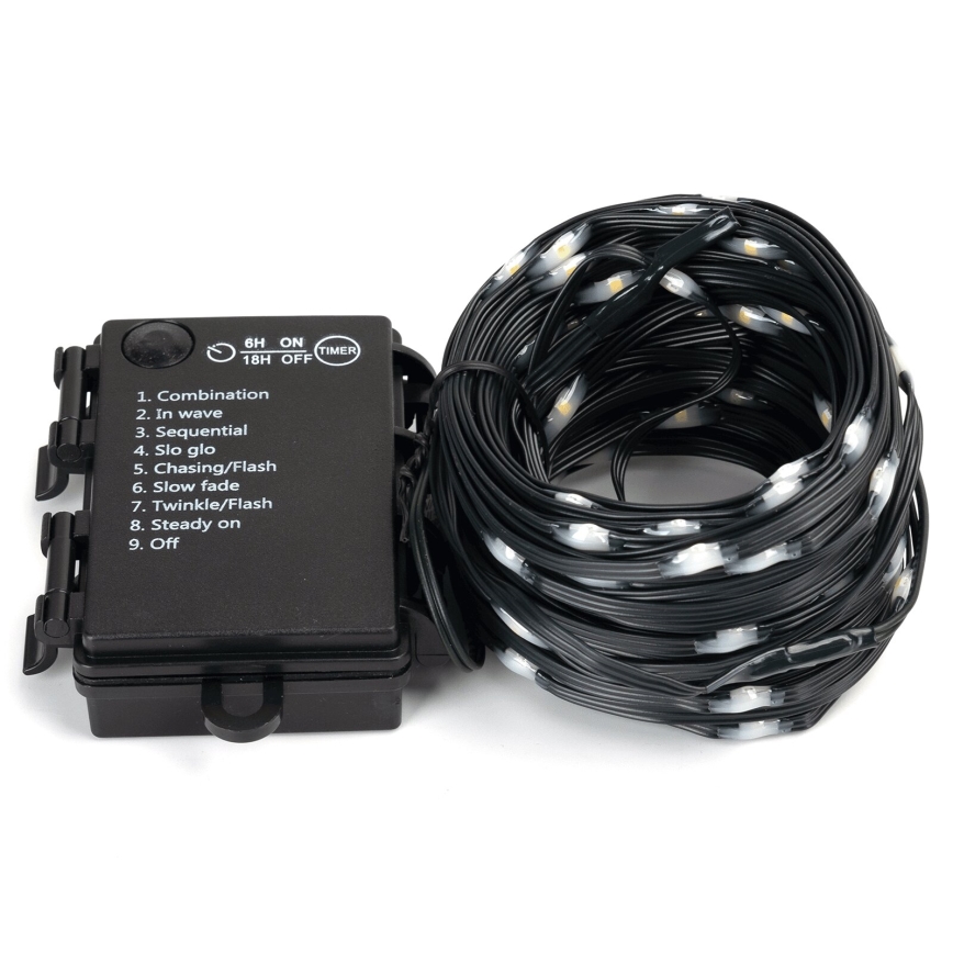 Aigostar -Guirlande de Noël extérieure 150xLED/8 fonctions 3xAA 15,3m IP44 blanc chaud