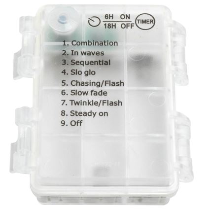 Aigostar - Guirlande de Noël extérieure 200xLED/8 fonctions/3xAA 6x1,5m IP44 blanc froid