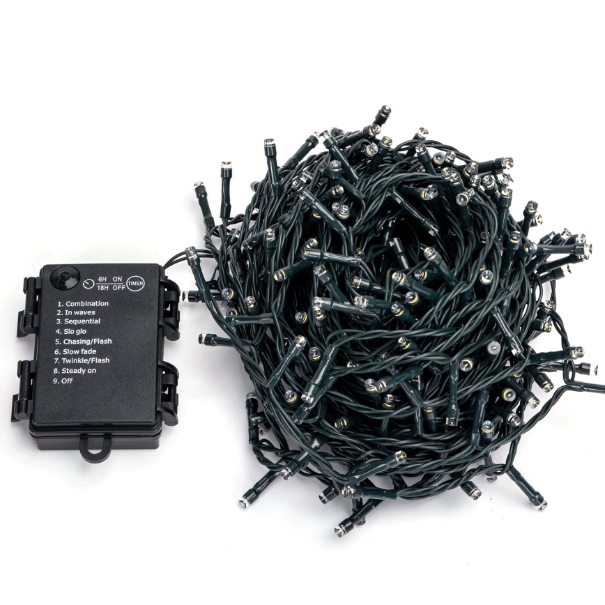 Aigostar -Guirlande de Noël extérieure 300xLED/8 fonctions 3xAA 15,3m IP44 multicolore