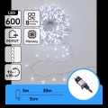 Aigostar - Guirlande de Noël extérieure 600 LED / 8 fonctions, 33 m, IP44, blanc froid