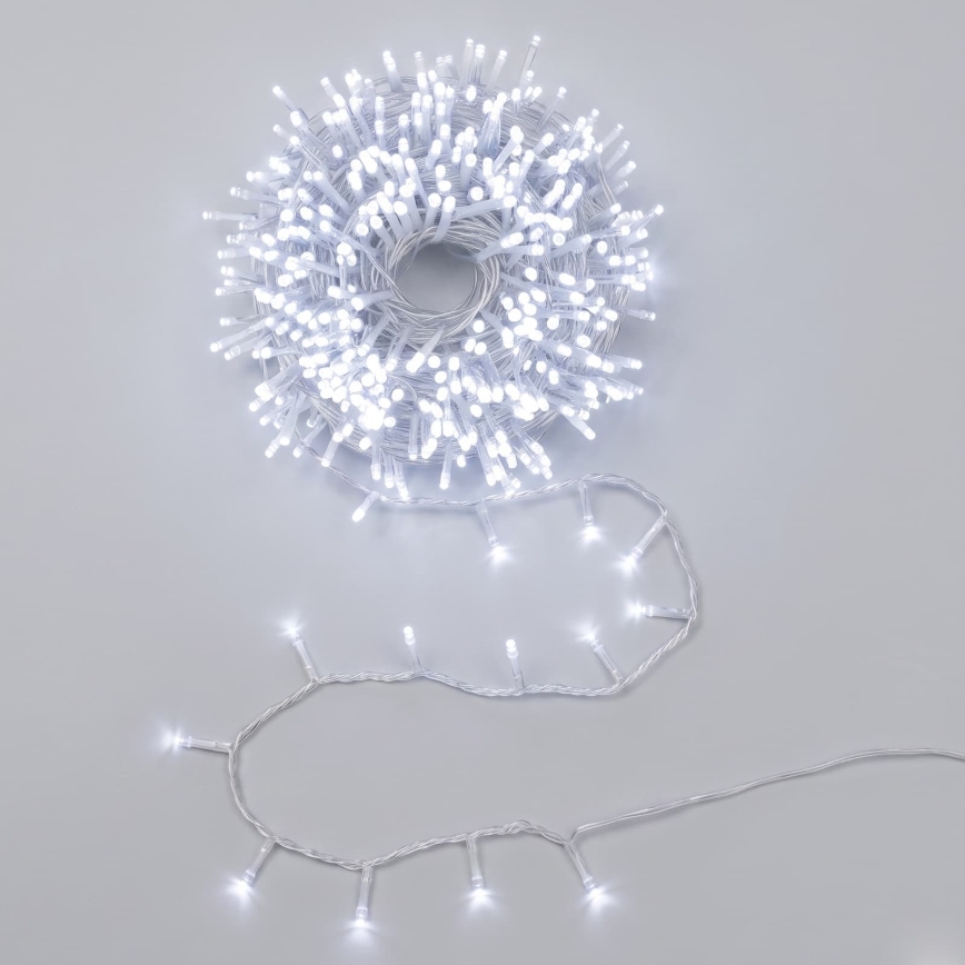 Aigostar - Guirlande de Noël extérieure 600 LED / 8 fonctions, 33 m, IP44, blanc froid
