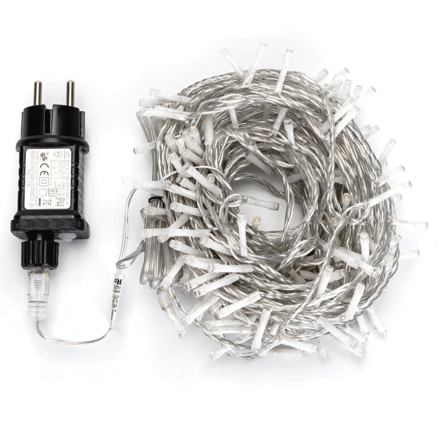 Aigostar - Guirlande de Noël extérieure 600 LED / 8 fonctions, 33 m, IP44, blanc froid