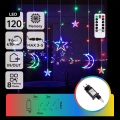 Aigostar - Guirlande de Noël extérieure LED RGBY 120 LED / 8 fonctions, 3 x 0,6 m, IP44, multicolore + télécommande