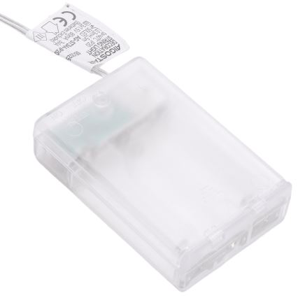 Aigostar - Guirlande de Noël LED 20xLED/3xAA 2 m, blanc chaud, argentée