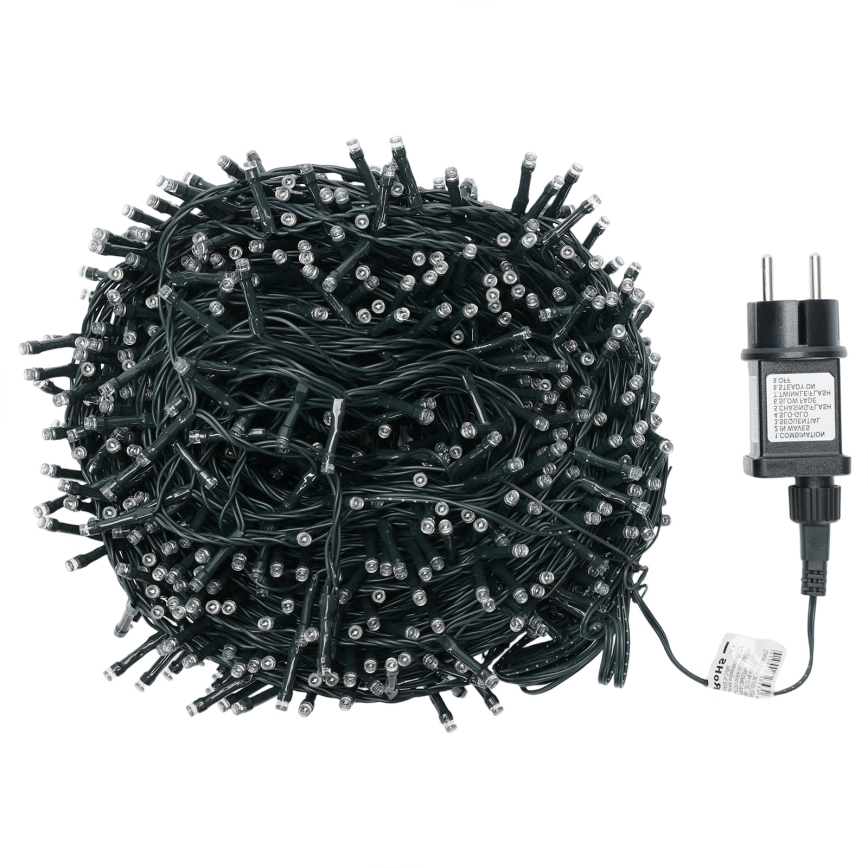 Aigostar - Guirlande de Noël LED d'extérieur 1000 LED/8 fonctions 53 m IP44 multicolore