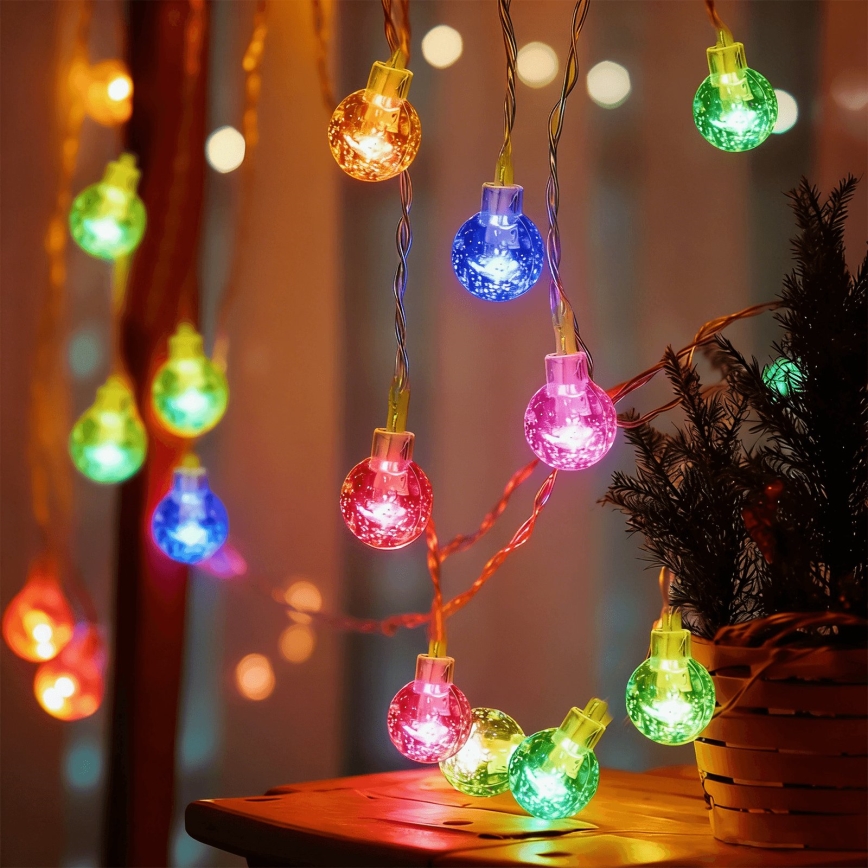 Aigostar - LED Guirlande de Noël d'extérieur 100xLED/8 fonctions 3xAA 10,3m IP44 multicolore