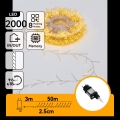 Aigostar - Guirlande de Noël LED d'extérieur 2000 LED / 8 fonctions 53 m IP44 blanc chaud
