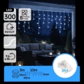 Aigostar - Guirlande de Noël LED d'extérieur 300 LED, 8 fonctions, 3xAA, 18 x 0,6 m, IP44, blanc froid