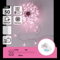 Aigostar - Guirlande de Noël LED d'extérieur 50 LED/8 fonctions 3 x AA 5,3 m IP44 rose