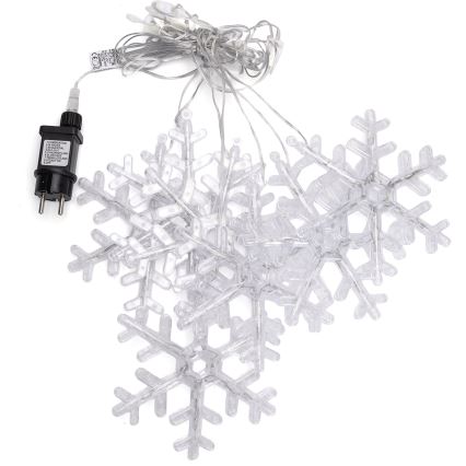 Aigostar - Guirlande de Noël LED d'extérieur 84 LED / 8 fonctions, 1,2 x 1 m, IP44, blanc froid, motifs flocons