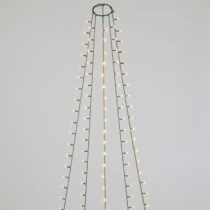 Aigostar - Guirlande de Noël LED d'extérieur 90 LED/8 fonctions 3 piles AA 1,5 m IP44 blanc chaud