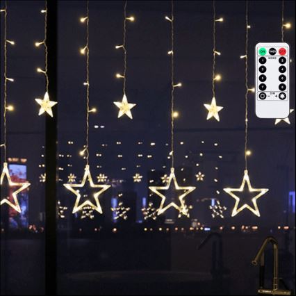 Aigostar - Guirlande LED d'extérieur 120xLED/8 fonctions 3x0,6 m IP44 blanc chaud + télécommande