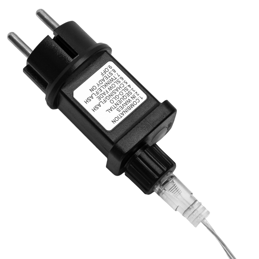 Aigostar - Guirlande de Noël LED extérieure 900 LED/8 fonctions 6 m IP44 blanc froid