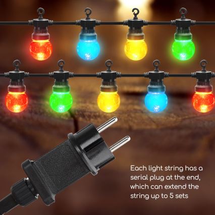 Aigostar - Guirlande décorative d'extérieur 10xLED/8m IP44 blanche chaude