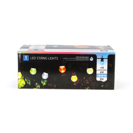 Aigostar - Guirlande décorative d'extérieur 10xLED/8m IP44 blanche chaude