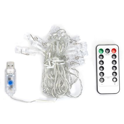 Aigostar - Guirlande décorative LED 80 LED/5 W/USB 13 m blanc chaud