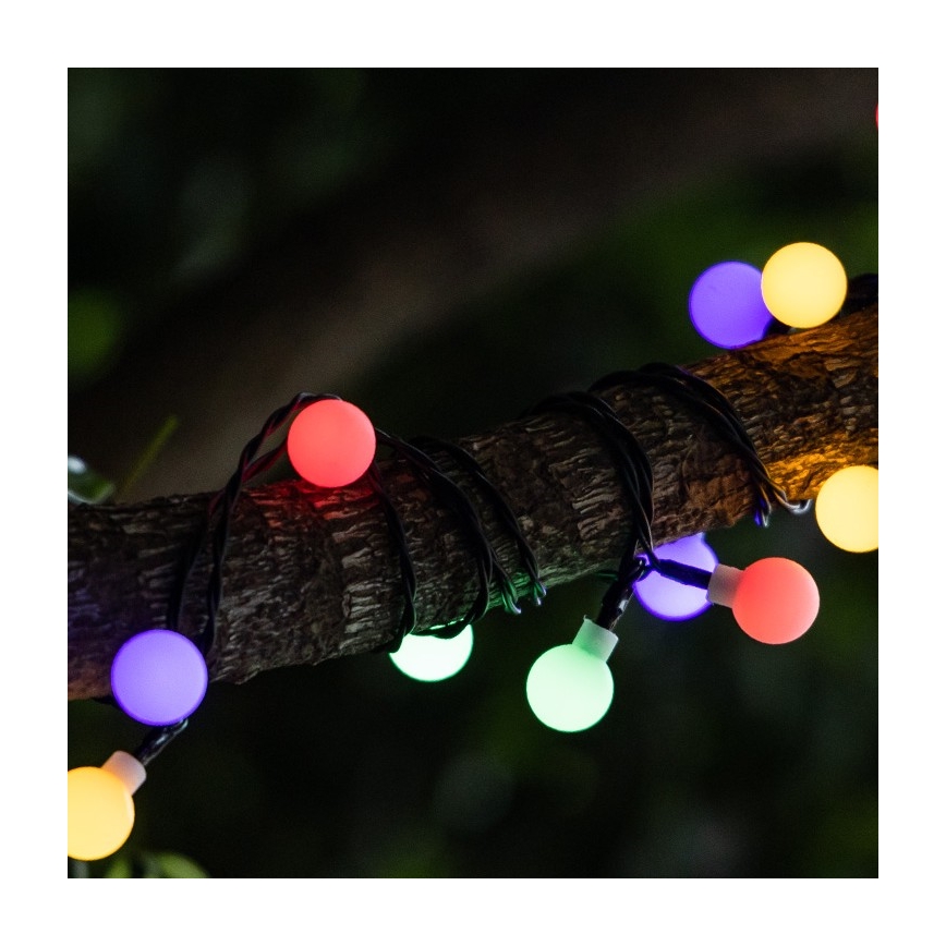 Aigostar - Guirlande décorative solaire 50xLED/8 fonctions 12m IP65 800mAh multicolore