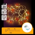 Aigostar - Guirlande LED 20 LED, 3xAA, 3 m, blanc chaud, motif renne