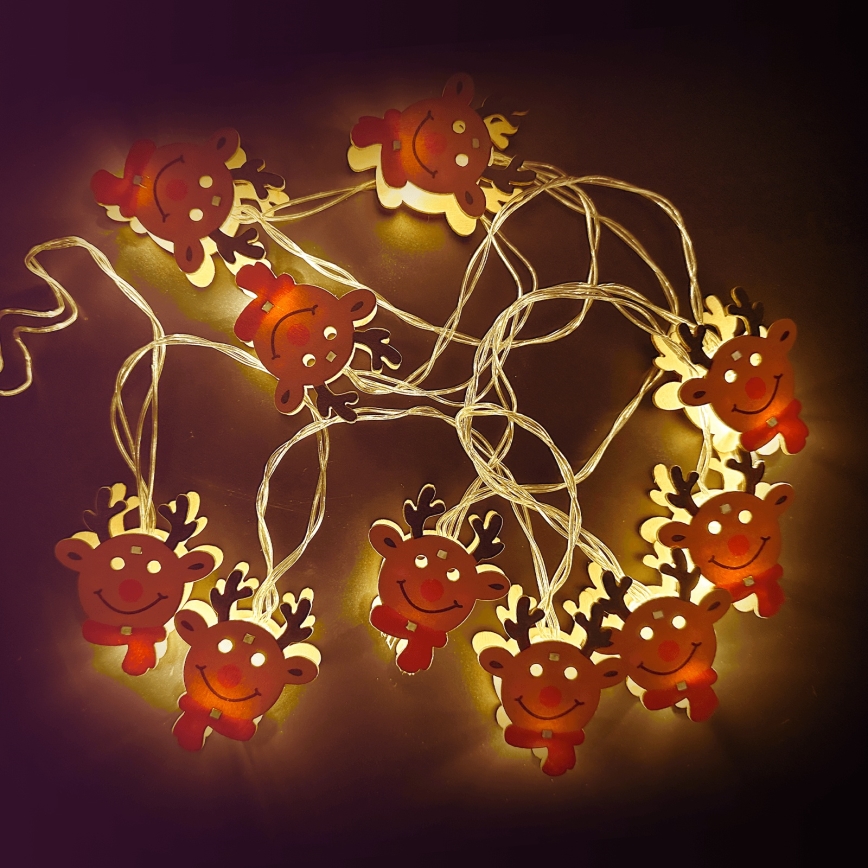 Aigostar - Guirlande LED de Noël 20xLED/3xAA 3m blanc chaud renne