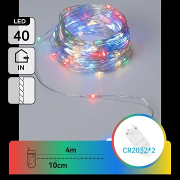 Aigostar - Guirlande LED de Noël 40xLED/2x3V 4m multicolore