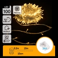 Aigostar - Guirlande LED d'extérieur 100 LED, 8 modes, alimentée par 3 piles AA, 10,3 m, IP44, blanc chaud