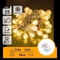 Aigostar - Guirlande LED d'extérieur 25xLED/3xAA/8 fonctions 2,8 m IP44 blanc chaud