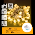 Aigostar - Guirlande LED d'extérieur, 50 LED, alimentée par 3 × piles AA, 8 modes, longueur 5,3 m, IP44, blanc chaud