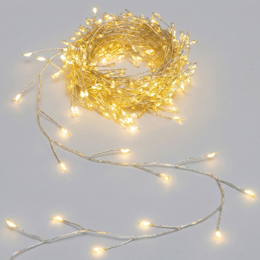 Aigostar - Guirlande LED d'extérieur de Noël 100xLED/8 fonctions 3xAA 3,3m IP44 blanc chaud