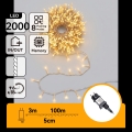 Aigostar - guirlande LED d'extérieur pour Noël 2000xLED/8 fonctions 103m IP44 blanc chaud