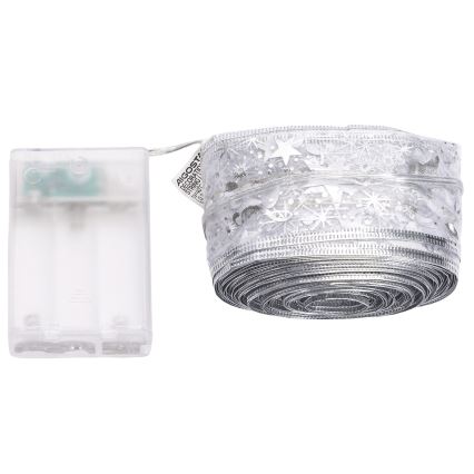 Aigostar - Guirlande de Noël LED 100 LED / 3xAA, 10 m, blanc chaud, argentée