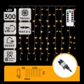 Aigostar - Guirlande lumineuse de Noël LED extérieure 300 LED, 8 modes, 3 x 1 m, IP44, blanc chaud, avec télécommande