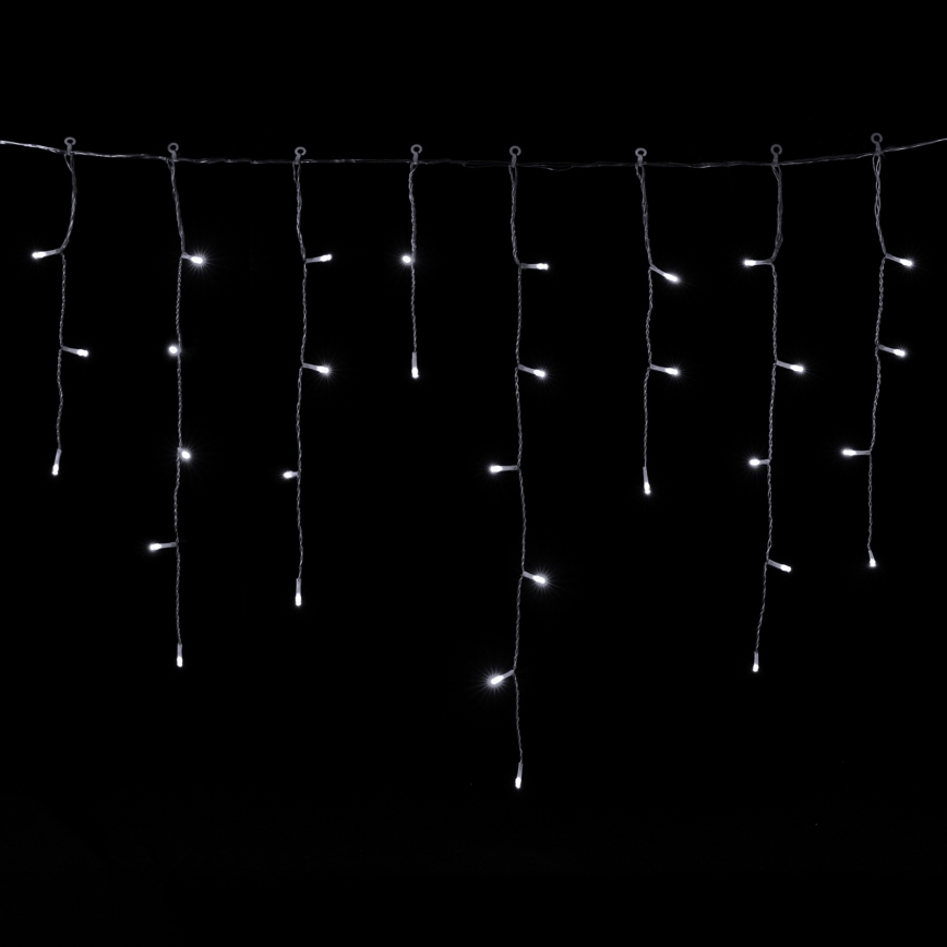 Aigostar - Guirlande de Noël LED d'extérieur 300 LED, 8 fonctions, 3xAA, 18 x 0,6 m, IP44, blanc froid