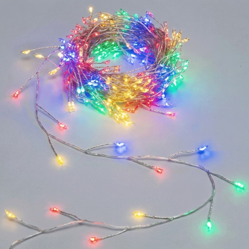 Aigostar - Guirlande lumineuse LED d'extérieur pour Noël 200xLED / 8 fonctions, 3xAA, 6,3 m, IP44, multicolore