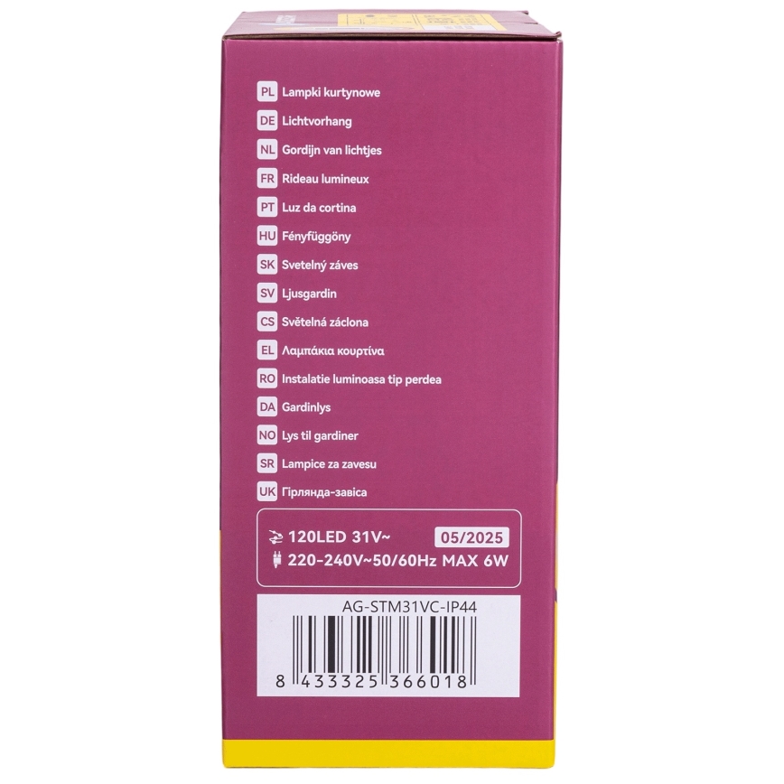 Aigostar - Guirlande de Noël LED extérieure 120xLED/6W/230V/8 fonctions 3x0,6m IP44 blanc chaud + télécommande