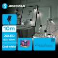 Aigostar - Guirlande solaire de Noël 20xLED/8 fonctions 11,5m 1200 mAh IP65 blanc froid