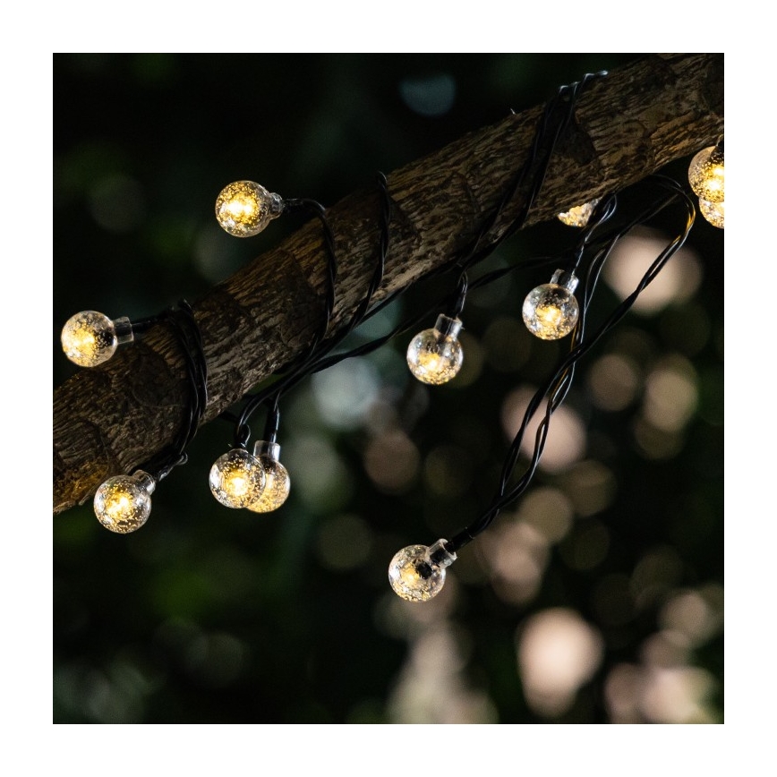 Aigostar - LED Solar guirlande décorative 50xLED/8 fonctions 12m IP65 blanc chaud