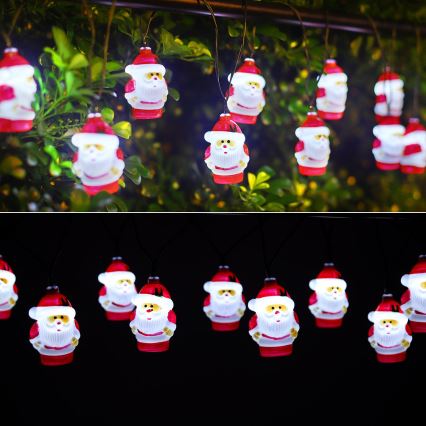 Aigostar - Guirlande solaire de Noël à LED 10xLED/3,8 m IP44 blanc froid