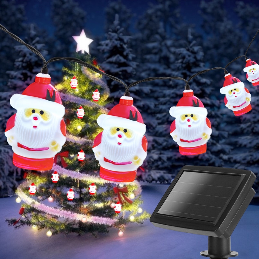 Aigostar - Guirlande solaire de Noël à LED 10xLED/3,8 m IP44 blanc froid
