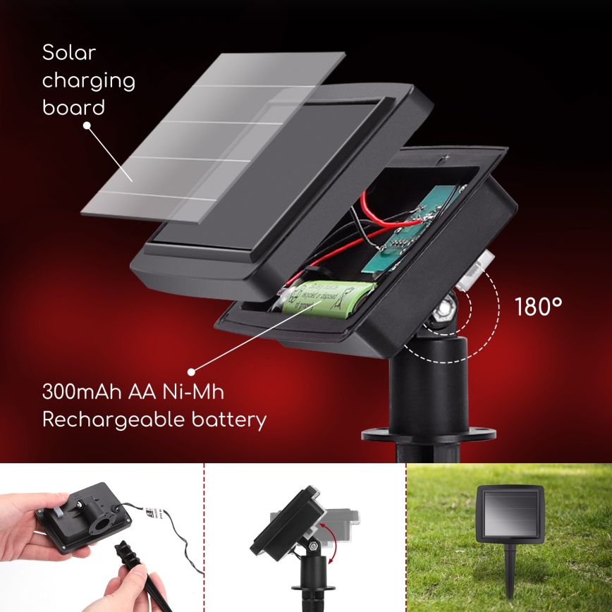 Aigostar - Guirlande solaire de Noël à LED 10xLED/3,8 m IP44 blanc froid